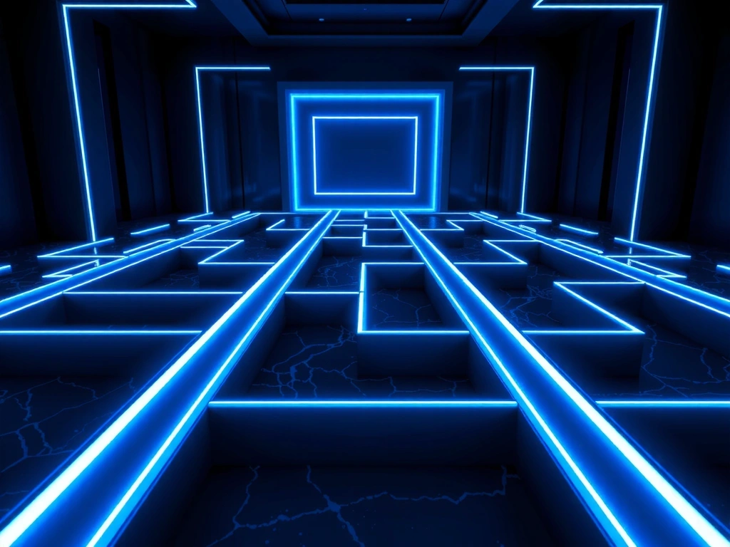 Abstract digital maze representing broken link